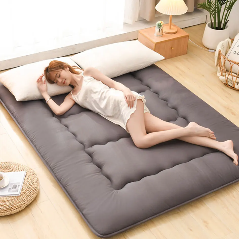 Extra Thick Mattress Topper-10cm Thick Fleece Bed Pad for Student Dormitory Single/Double Beds Folding Cushion Floor Sleeping