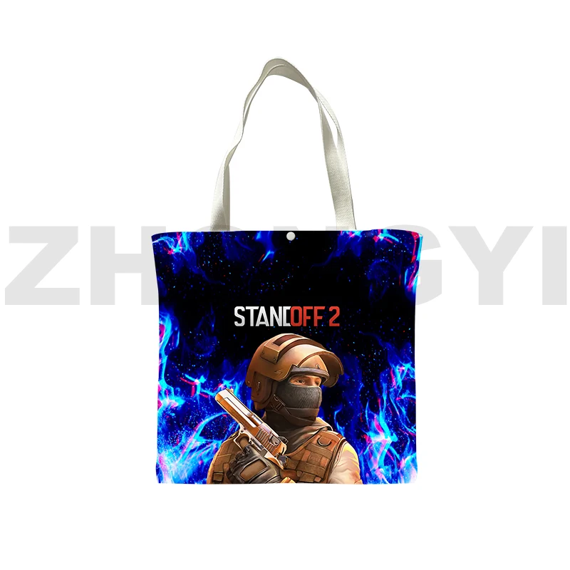 

Funny Game Standoff 2 Shoulder Bag Men Personalized Tote Bag for Women 3D Print Camouflage Army Canvas Bag Reusable Shopping Bag