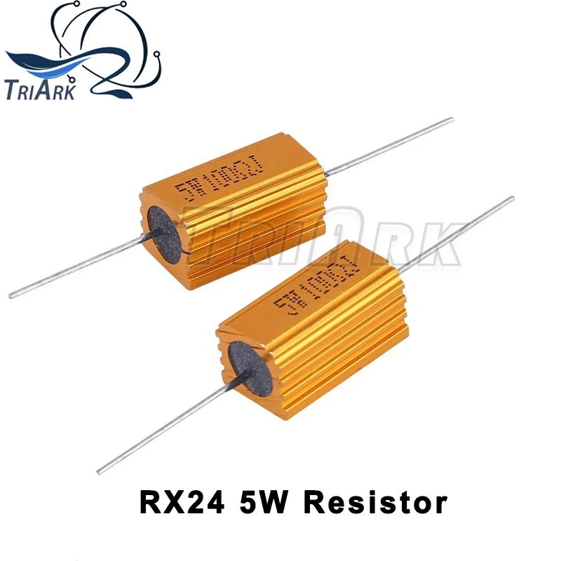 Wirewound Resistor RX24 5W 10W 25W Aluminum Power Metal Shell Case Wirewound Resistor 0.01 ~ 30K ohm
