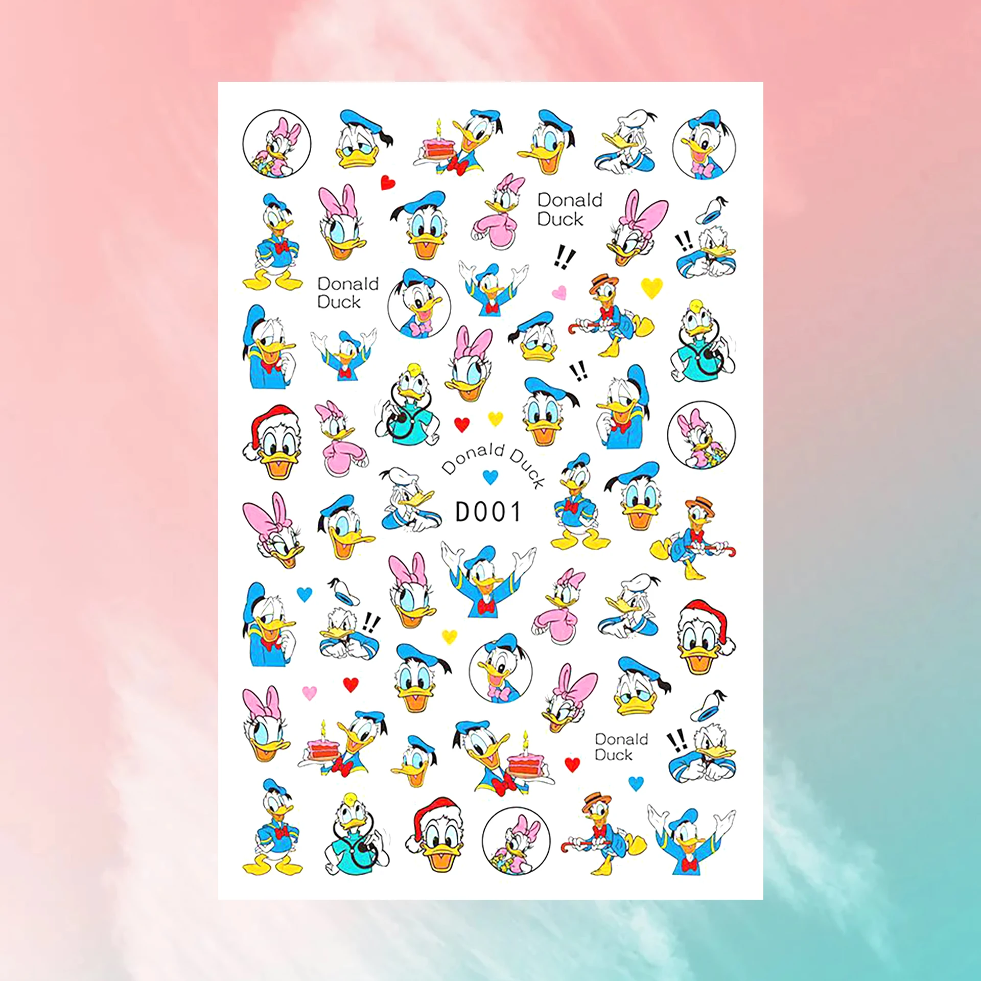 1PCS Disney Cartoon Nail Stickers Waterproof Paste Nail Art Sticker Princess Mickey Anime Series Decoration Nail Stickers Nail Art Decoration Nail Decals
