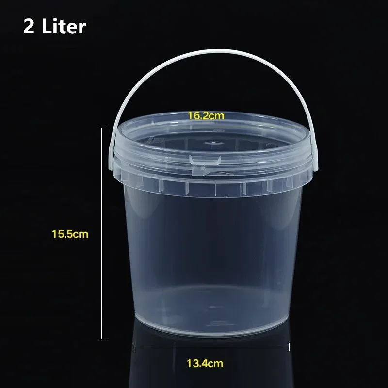 2.5L Food Grade Plastic Bucket with Lid and Handle Leakproof Storage Container for Liquid Oil Honey BPA Free Baby Food Storage