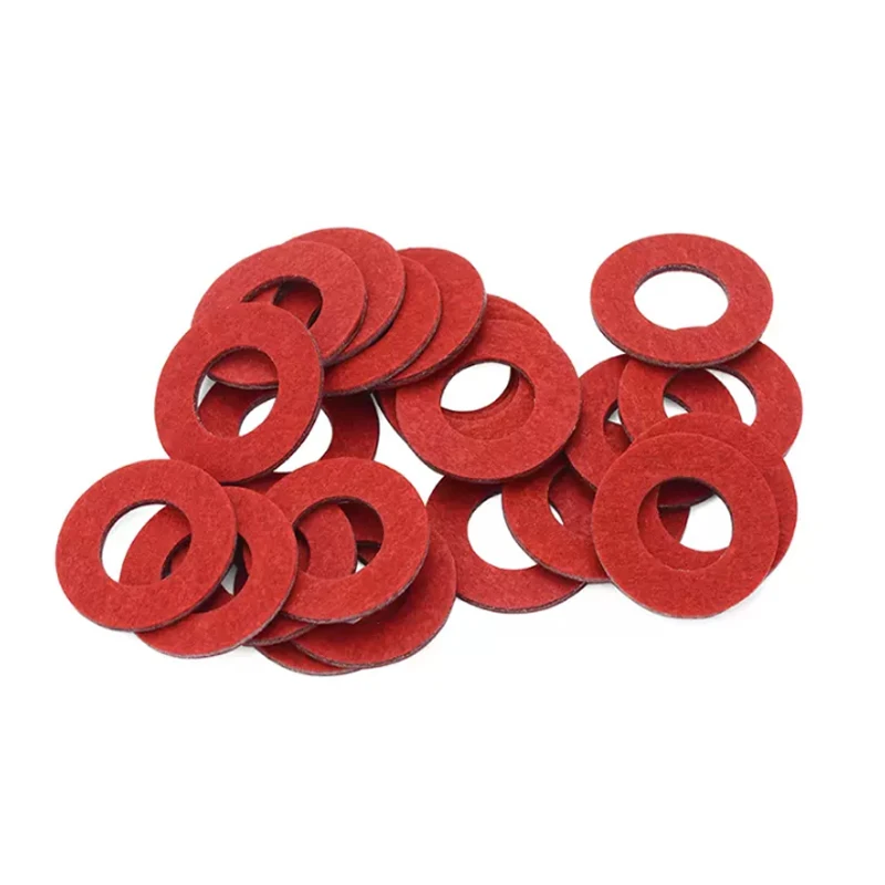 

100pcs M2.5 M3 M5 M6 M8 M10 Red Steel Paper Fiber Insulating Flat Washer Insulation Plain Gasket Pad Ring Spacer Ring Assortment