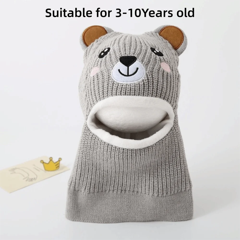 Polyester Kids Winter Hat Scarf One Piece Cold Proof
