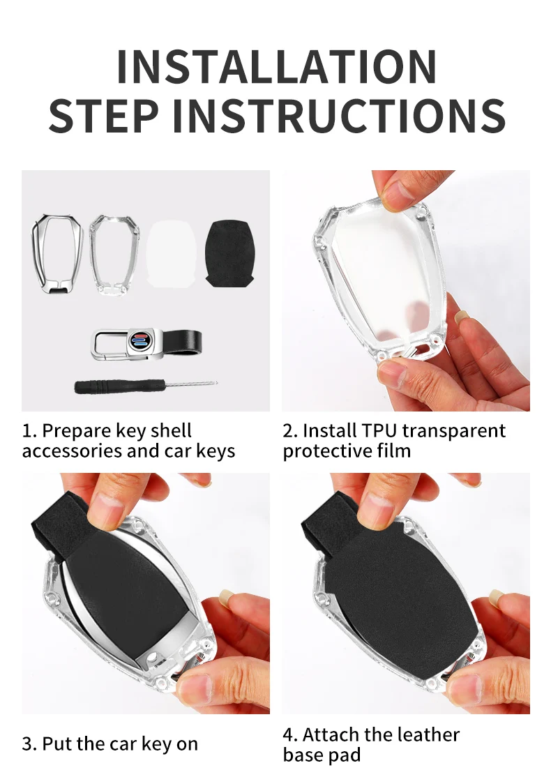 Custodia per chiave A distanza per auto in lega di zinco Shell Fob per Mercedes Benz A B C classe E GLA CLA GLC CLS W204 W221 W205 W176 W212 W463 AMG - Scc9e9b4dac5343df83cf5c5721f3ad846