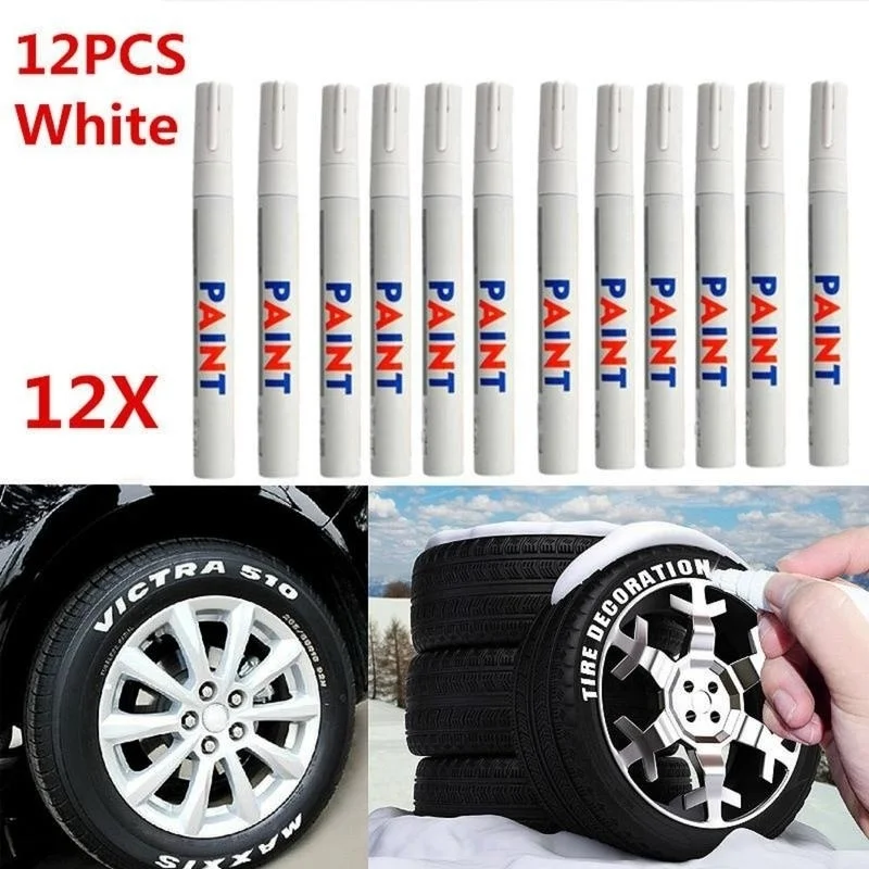 2pcs Automobile Tire Letter Marker Pen Graffiti Description Tire