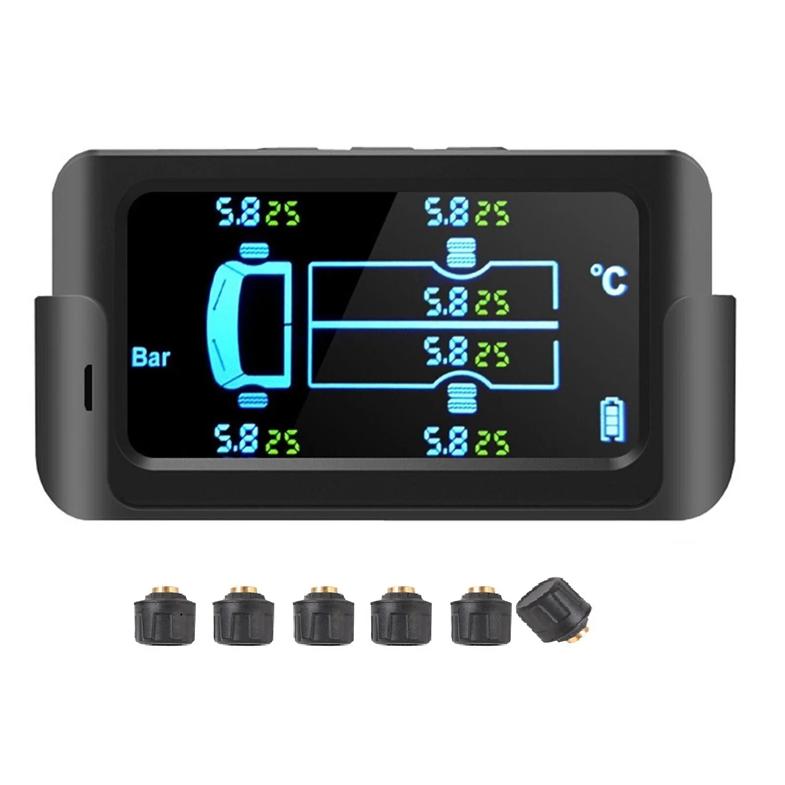 

6 wheels Truck TPMS Digital Wireless Real Time Tire Pressure Monitoring System With External/ Internal Sensor 15Bar