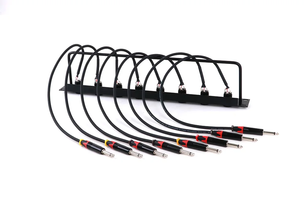 8-Wege 1U-Schrank XLR Audio Jumper Rack, D-Typ 6,35/6,5 mm Buchse auf 1/4 Zoll Mono-Stecker-Klinkenadapter, abgeschirmtes Verlängerungskabel – Detail 6