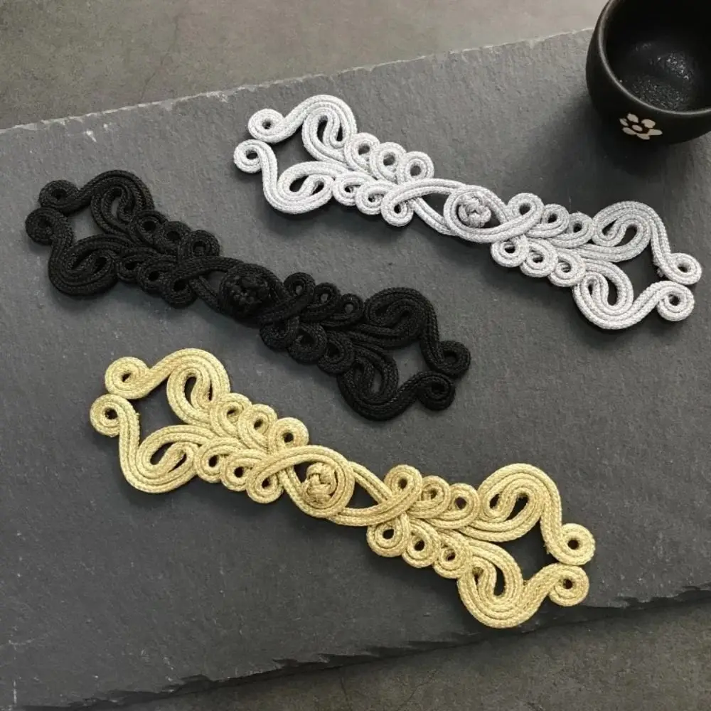 골든 실크 중국 개구리 단추 수제 단추 꽃 모양 단추 매듭 스타일 중국 매듭 단추 DIY 공예