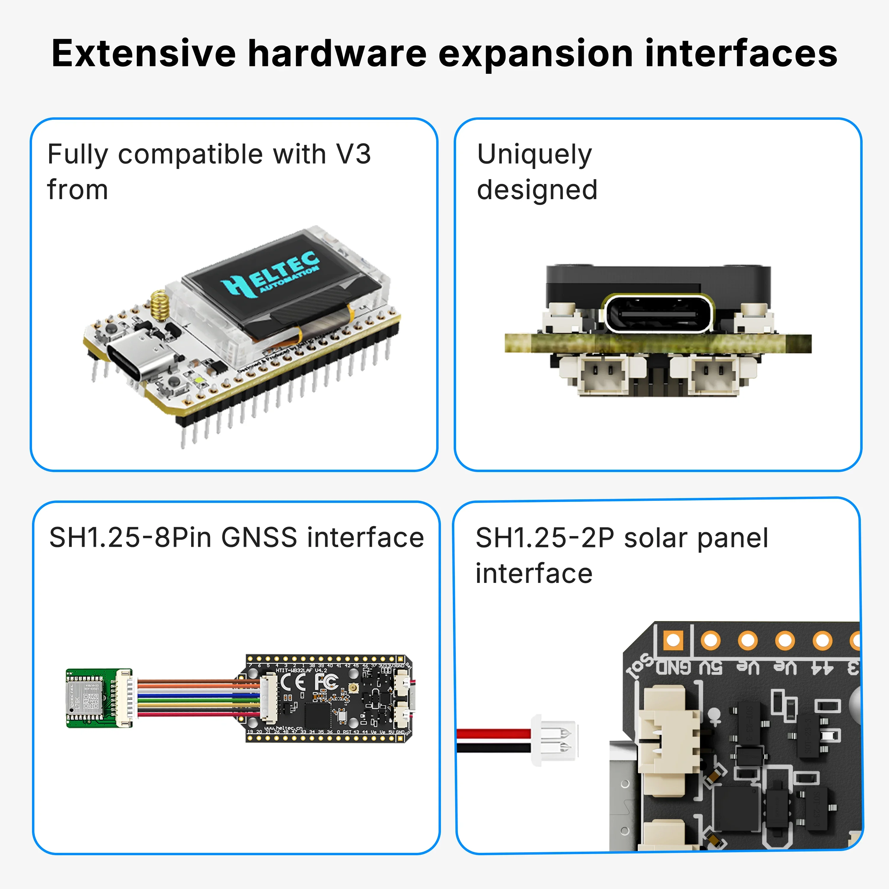 รูปสินค้า บอร์ดพัฒนา Heltec Meshtastic WiFi LoRa 32 V4 พร้อม GPS OLED พลังงานแสงอาทิตย์