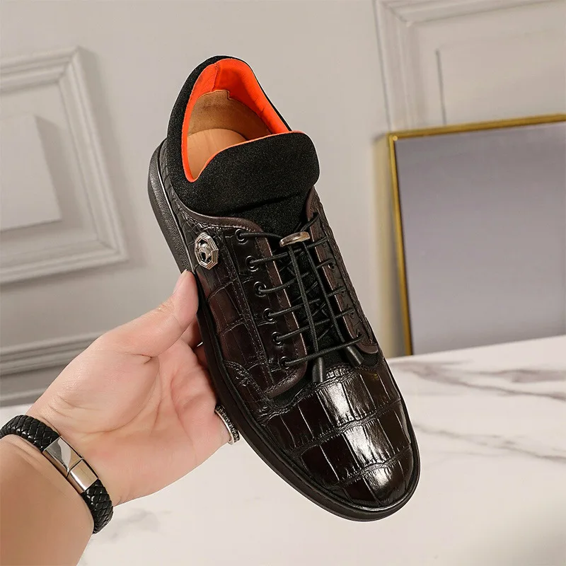 New Coffee Colored Belly Leather Suede Board Shoes Cowhide Lining Men's Casual Shoes Wear-resistant Sole Loafers Oxford Sneakers