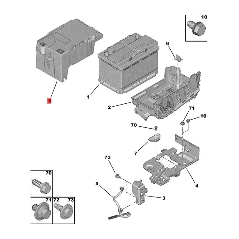 Battery Top Cover Battery Slot Protection For Peugeot 208 2008 301 Citroen C3 C-Elyse 2013-5615Q0 Shield