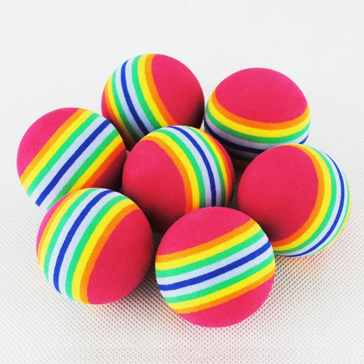 50 pieces of colorful EVA foam golf balls in a mesh bag