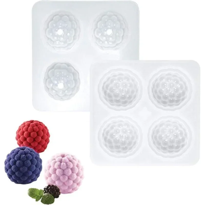 3D Kitchen Baking Tools Molds Raspberry Fruit French Mousse Dessert Diy Baking Mold Cake Mold Artificial Fruit Accessories