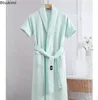 104623-d07863.jpg Nouvelles Robes de Chambre en Gaze de Coton Pur pour Couples Été – Peignoirs Fins à Manches Courtes, Robes de Nuit, Tenues d'Intérieur, Couleur Unie, Peignoirs d'Hôtel