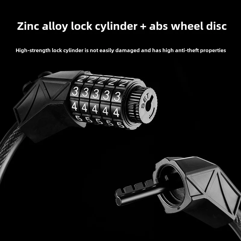 1.2-1.8m Bicycle Password Lock 5 Digits Anti Theft Steel Cable Mountain Road Bicycles Bike Lock Cycling Equipment Accessories