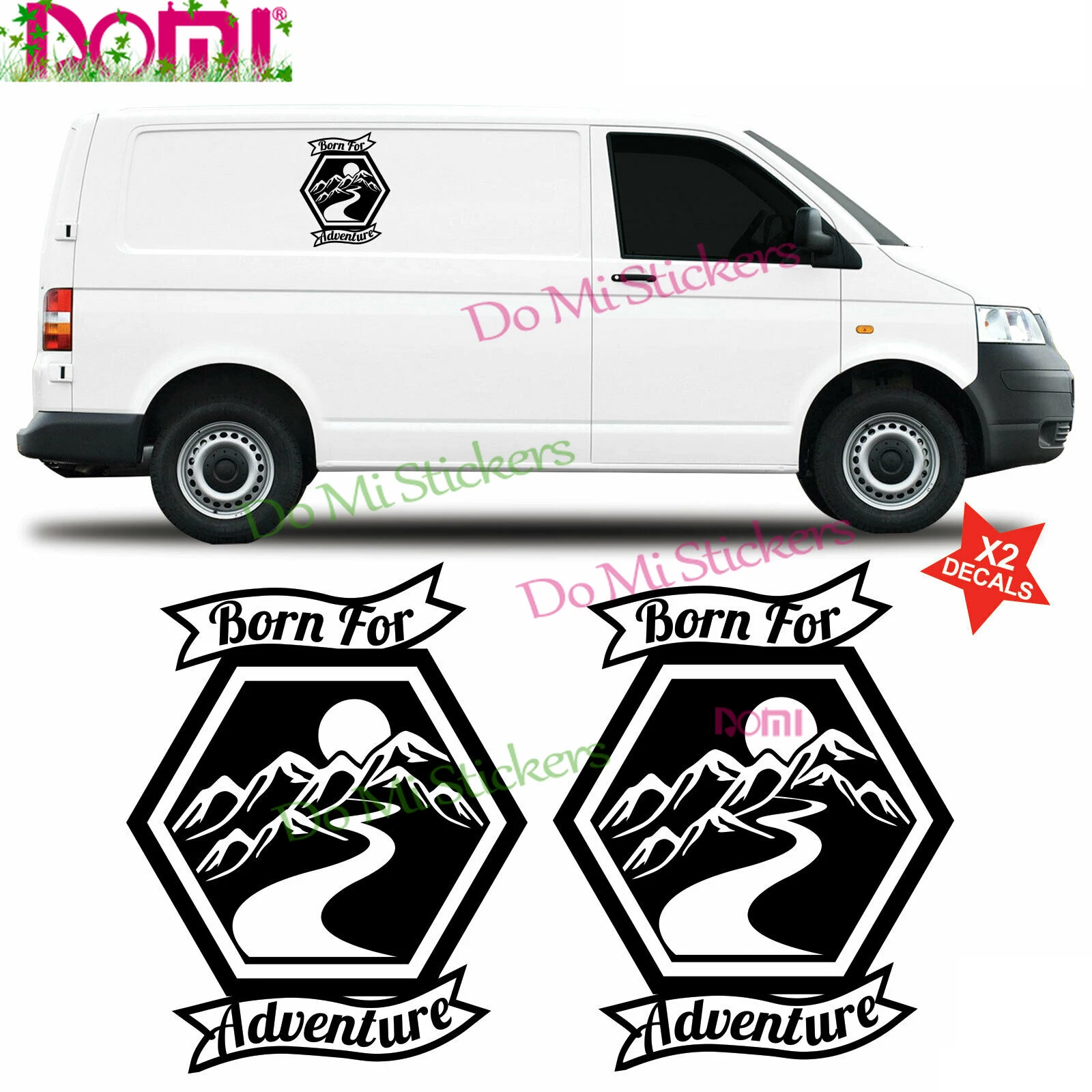 Born for adventure stamp motorhome vintage travel sticker - TenStickers