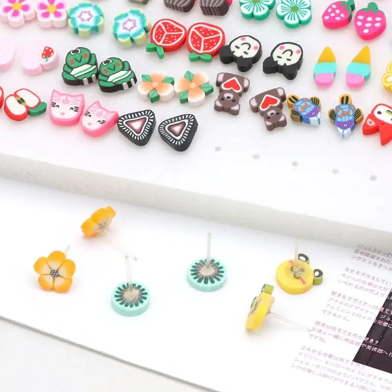 100Pairs Flower Women'S Earrings Set Assorted Styles Polymer Clay Earrings Lot for Kids Fashion Jewelry Gift 6