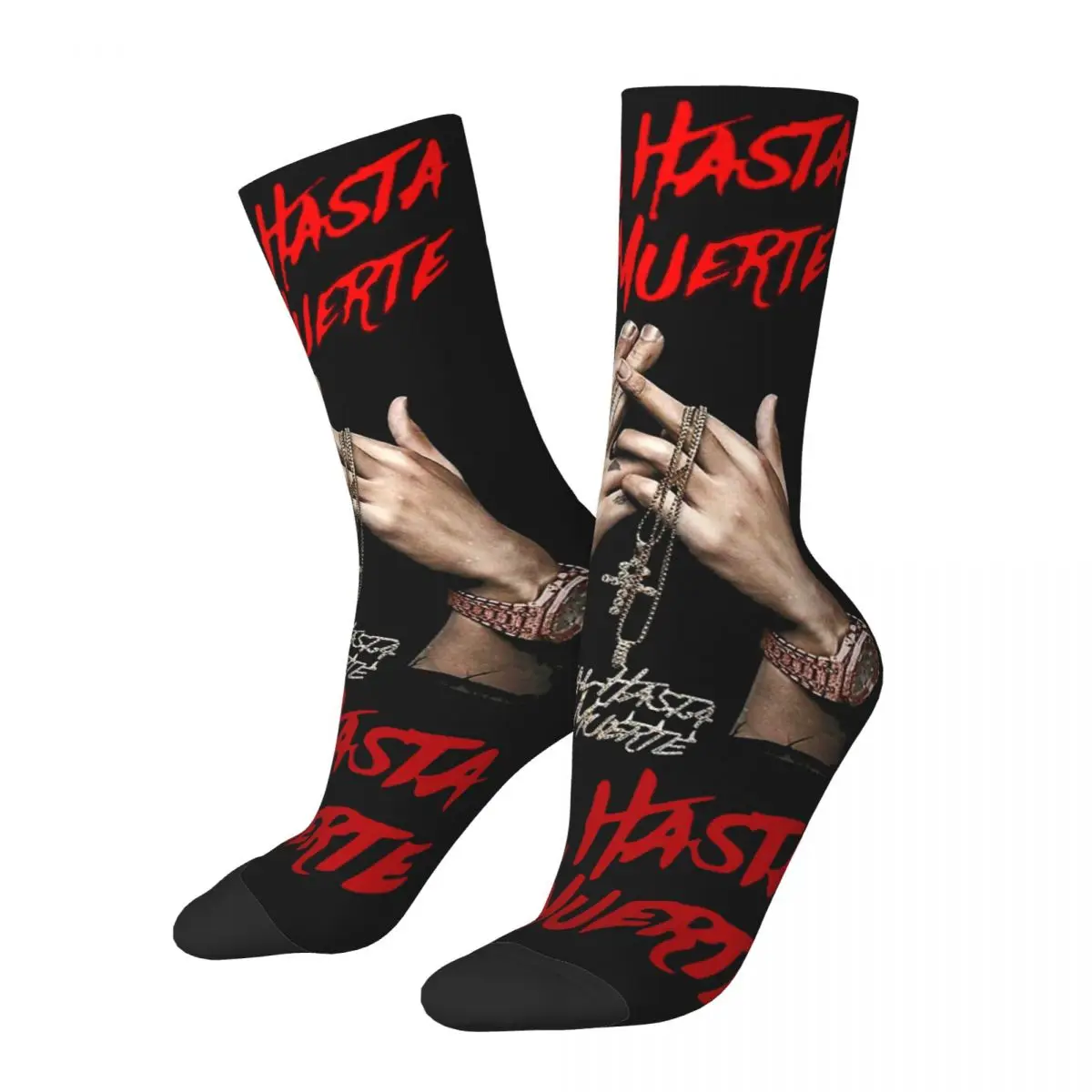 

Real Hasta La Muerte Anuel Trap Reggaeton Theme Men Women Socks fashion Beautiful Spring, Summer, Autumn