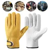 1 Pair Work Gloves Soft Sheepskin Leather Driver Hunting Driving Farm Garden Welding Security Protection Safety Mechanic Gloves 2