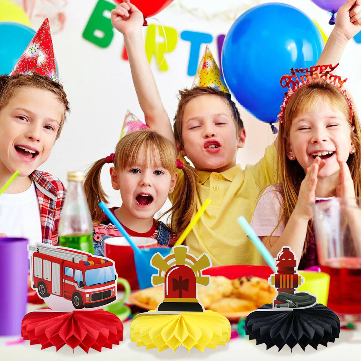 Are Fake Fire Centerpieces a Safe and Stylish Choice for Birthday Parties?  A Real-World Review of the 9pc Honeycomb Flame Decor Set, image size:1200x1200