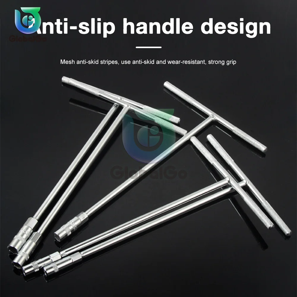 T-shaped Hand Tool Hex Socket Wrench 7mm 8mm 9mm 10mm 12mm 13mm 15mm 17mm Metric T-handle Wrench Extended T-Socket Wrench 5