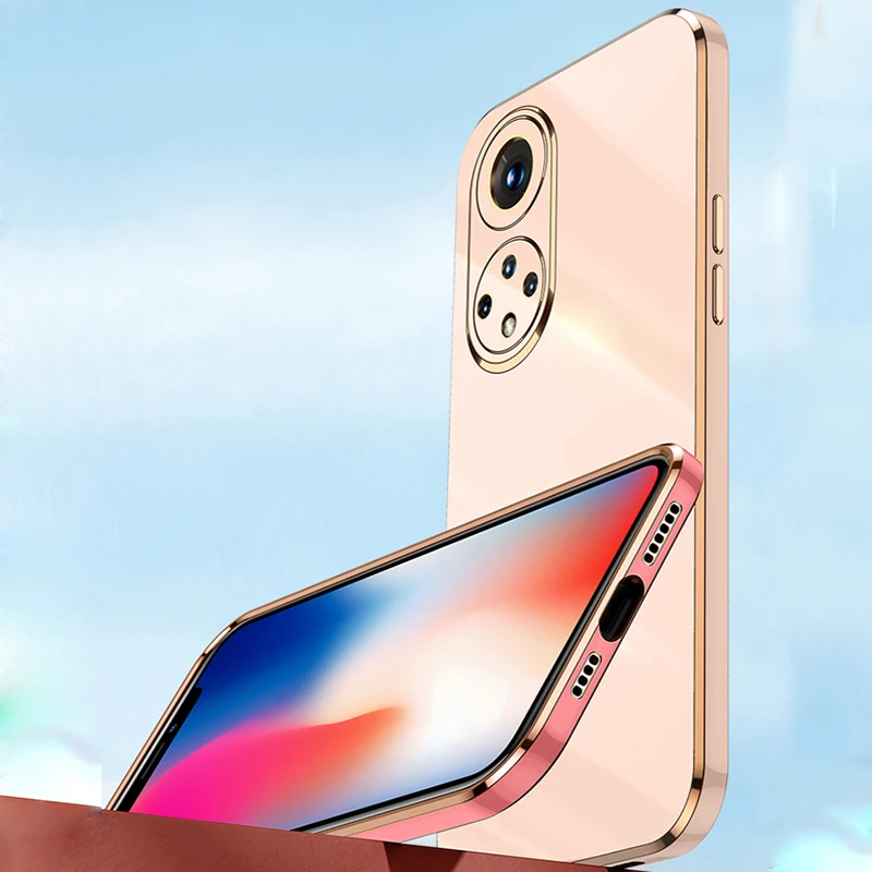 Luxury Plating Phone Case For Honor 50 20 Pro Soft TPU Shockproof Cover For Huawei Honor 50 20 Pro Nova 9 Square Frame Case 4