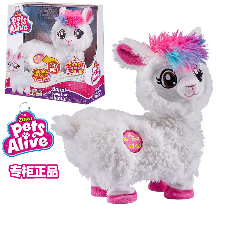 Pets Alive Boppi The Booty Shakin Llama Battery-Powered Dancing Robot Toy White 