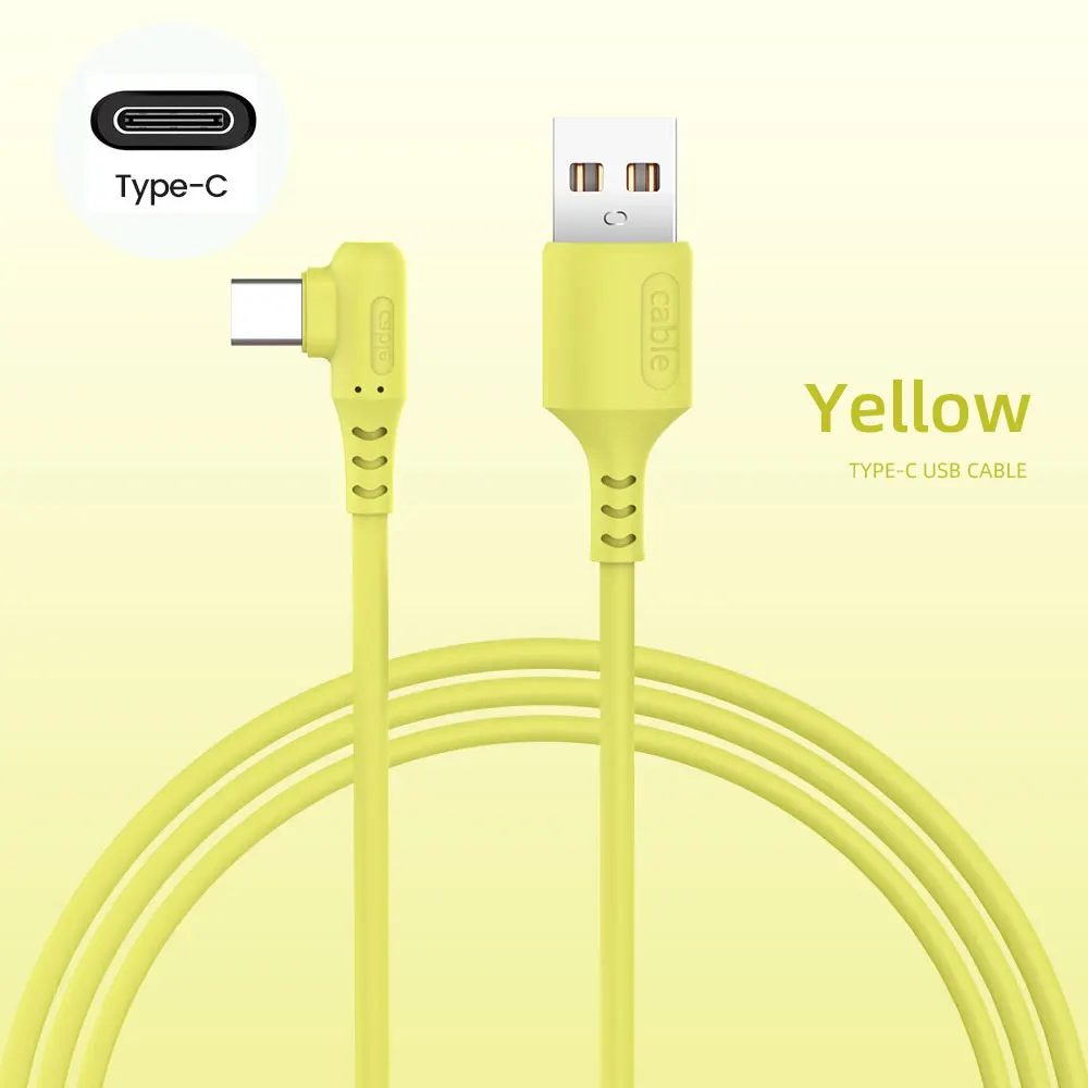 5A Liquid 90 Degree Micro USB Type C Cable Fast Charging USB Charger Cable for Samsung Xiaomi Quick Charge Silicone Wire hdmi to phone Cables