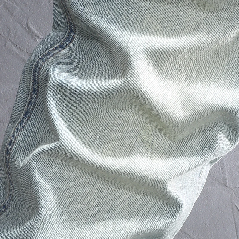 Newly Designer Fashion Men Jeans Retro Light Blue Elastic Stretch Slim Fit Ripped Jeans Men Vintage Casual Denim Pants Hombre