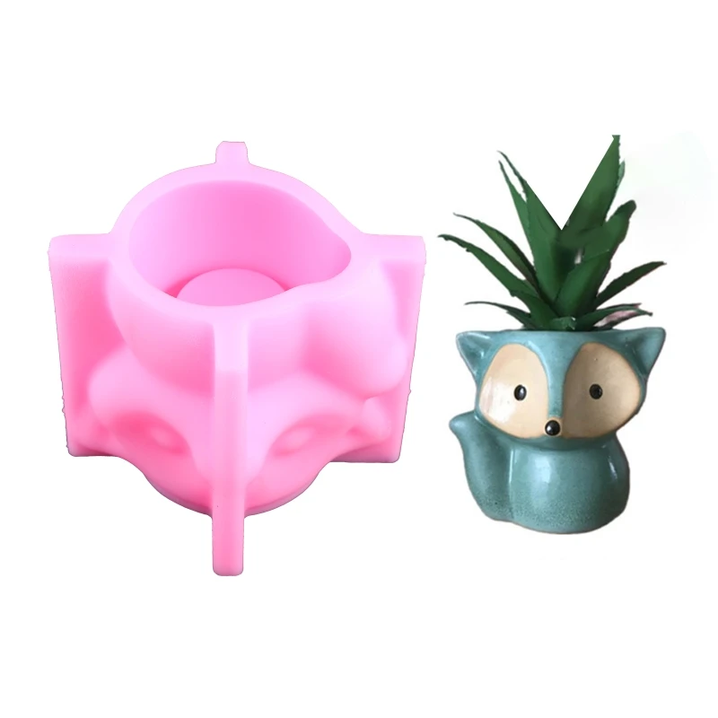 3D Animal Flowerpot UV Epoxy Mold Succulents Vase Plant Pot Concrete Plaster Resin Silicone Mould DIY Crafts Mold y51e wreath girl flowerpot epoxy resin mold concrete plaster silicone mould