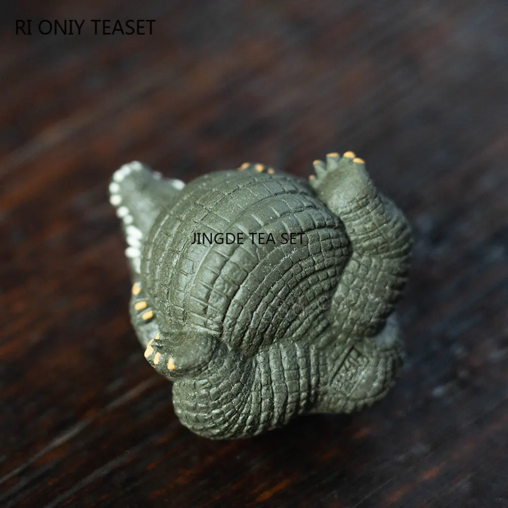 Yixing Yixing Purple Clay Tea Pet Crocodile Statue Animal Tea Ware Crafts Tea Set Accessories