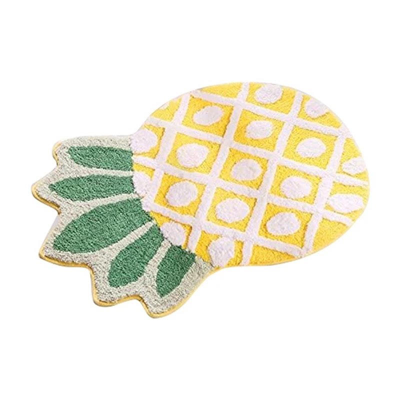 

Bath Rug for Kids Non-Slip Absorbent Bathroom Rugs Decorative Kitchen Mat Cartoon Pineapple-Area Rugs Decor