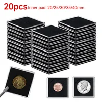 20PCS Acrylic Square Coin Holder Capsules Container Coin Transparent Gaine Small Round Coin Protection Box Display 20mm-40mm 1