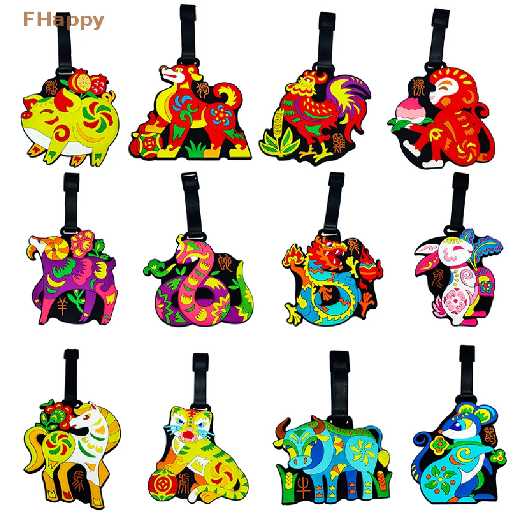 

New Fashion PVC Luggage Tags Travel Accessories for Bags Portable Luggage Tag Cartoon Style Baggage Boarding Tag Label