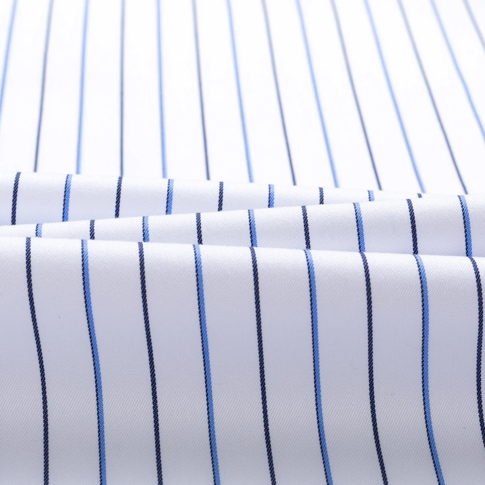 Men's Classic Long Sleeve Non-Iron Striped Dress Shirts Removable Collar Stays Formal Business Regular Fit Pure Cotton Shirt dress shirts 821057