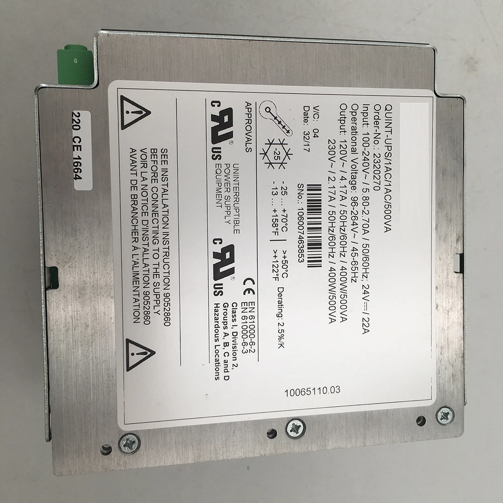 Power Supply For Phoenix QUINT-UPS/1AC/1AC/500VA 24V 230