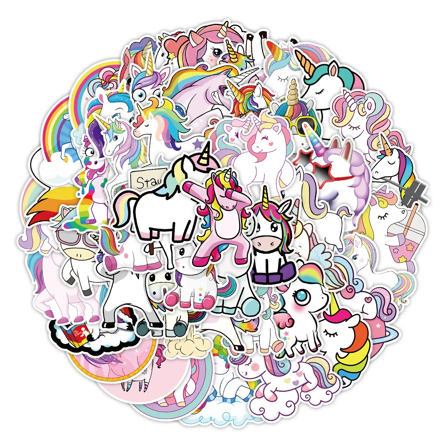 

10/30/50Pcs Cute Unicorn Waterproof Graffiti Sticker Aesthetic Decorative Luggage Laptop Cup Phone Diary Scrapbook Kids Stickers