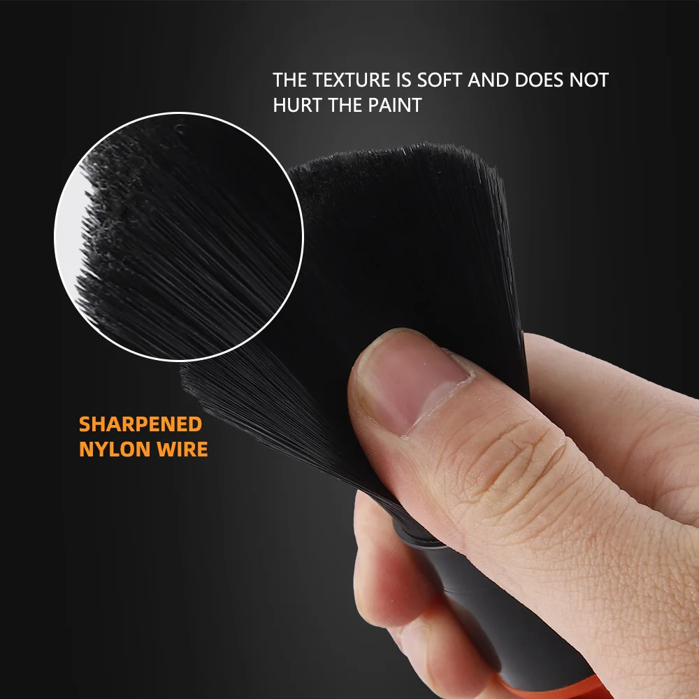 Sharpening Wire Boar Hair Car Detailing Brush PP Plastic Versatile Cleaning Tool For Dashboard Air Outlet etc car cleaning tool