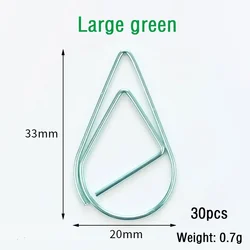 Mini Heart Paper Clips - Gold & Rose Gold Binder Accessories Set (30/50 pcs) (Large green 30pcs)