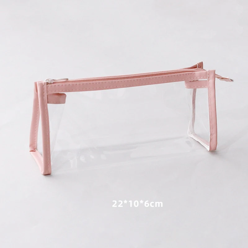 PVC Transparent Waterproof Pencil Case Pencil Bags Students Stationery School Supplies Portable Pen Pouch Bag