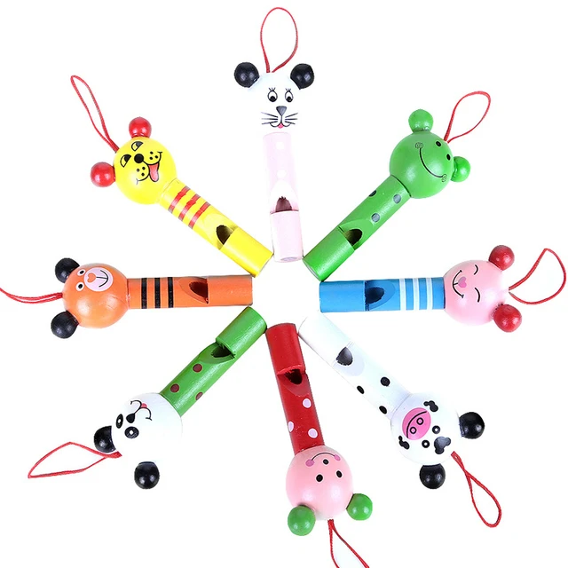Toy Musical Instrument Baby Toy Wooden Educational Baby Infant Kds Cartoon Animal Whistle Colorful  Vocal Toy for Kids Gft 6