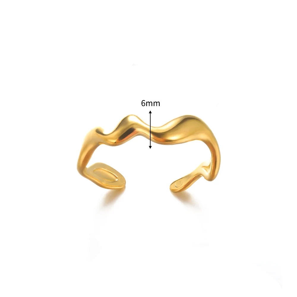 Scca04a99ac984bb5ae3bd28889165978V Stainless Steel Rings for Women Men Gold Color Heart Engagement Wedding Wide Ring Trendy Vintage Geometric Punk Jewelry Gift New Mallzona