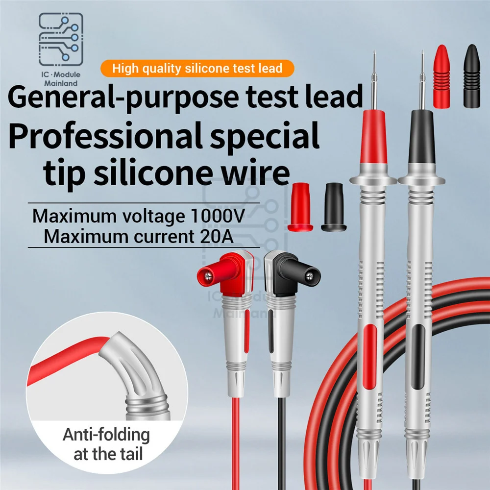 Aneng 20a Multimeter Test Leads Probe 1000v Silicone Wire Needle Tip