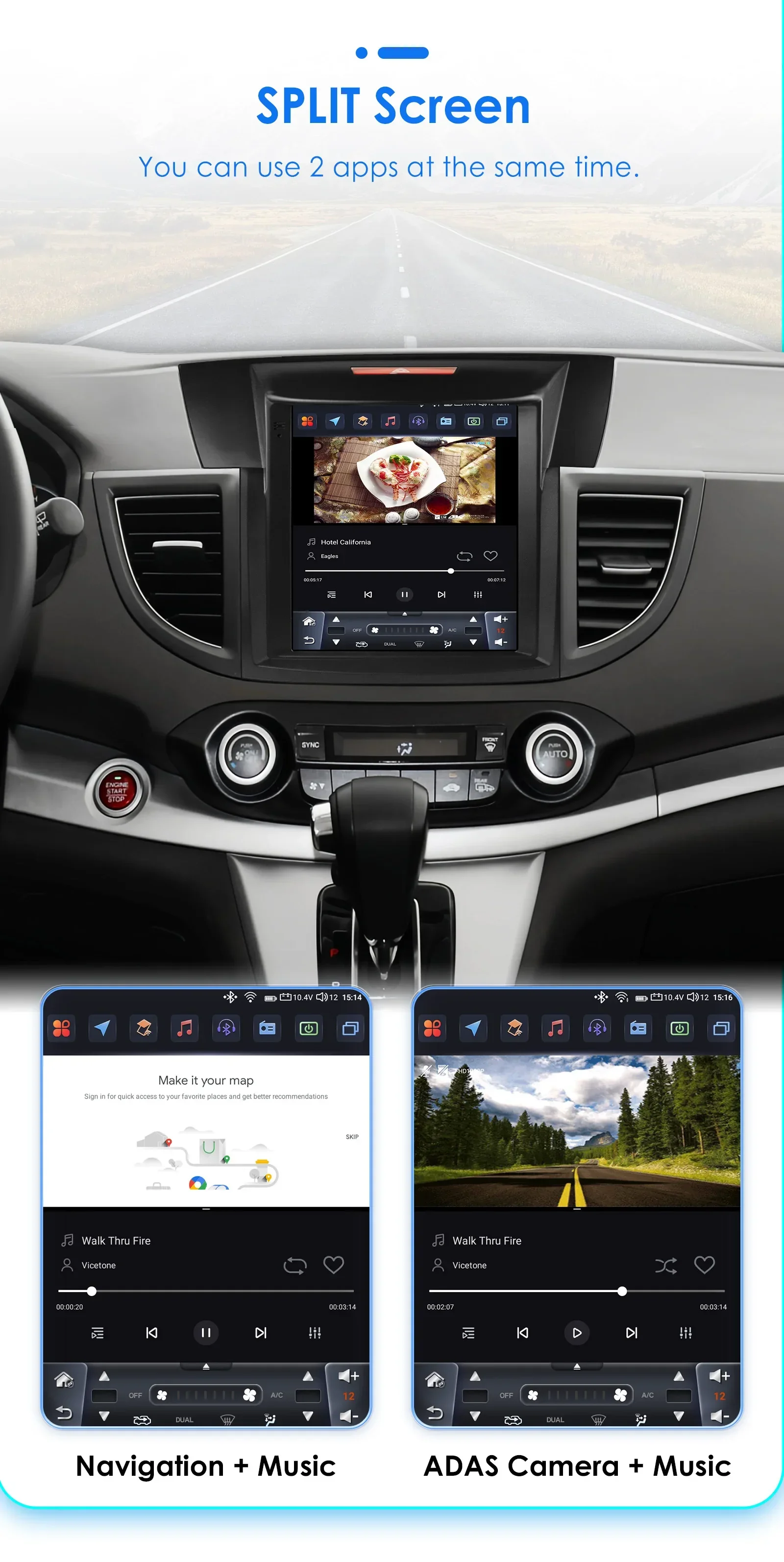 Hizpo 9.7 Android 14 Auto-Multimedia-Player für Honda CRV CR-V 2012 - 2016 GPS Carplay 4G WIFI SWC BT FM RDS 360Cam – Detail 29