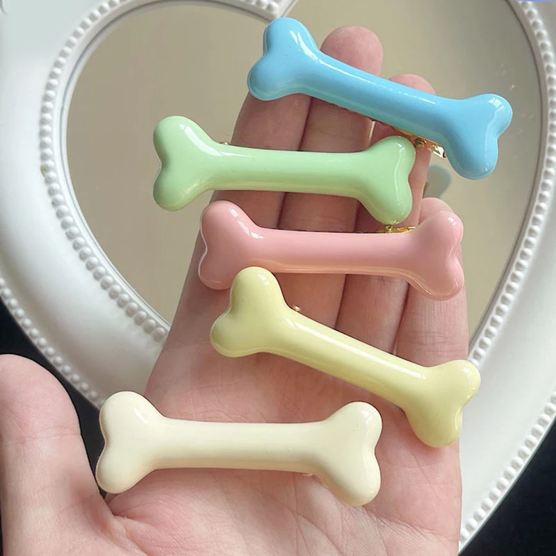 

Заколки для волос в виде костей женские, милые кремовые зажимы для волос, аксессуар для волос, боковые шпильки