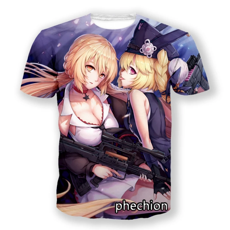 

phechion New Fashion Men/Women Anime Girls' Frontline 3D Printed Short Sleeve Casual T Shirt Sporting Hip Hop Summer Tops L113