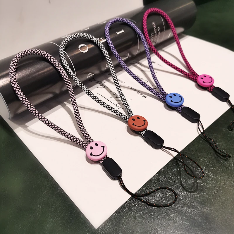 Mobile Phone Lanyard Smiley Face Wrist Pendant Female Short Hand-woven Simple Ornaments Case Universal Bracelet | Мобильные телефоны