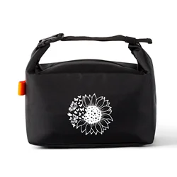 Insulated Lunch Bag for Office Workers - Large Capacity, Handheld Design for Outdoor and Picnic Use (Black)