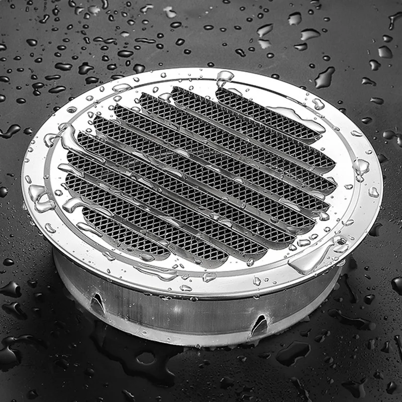 Air Vent Grille Stainless Steel Exterior Wall 70/80/100mm Round Insect Protection Ducting Ventilation