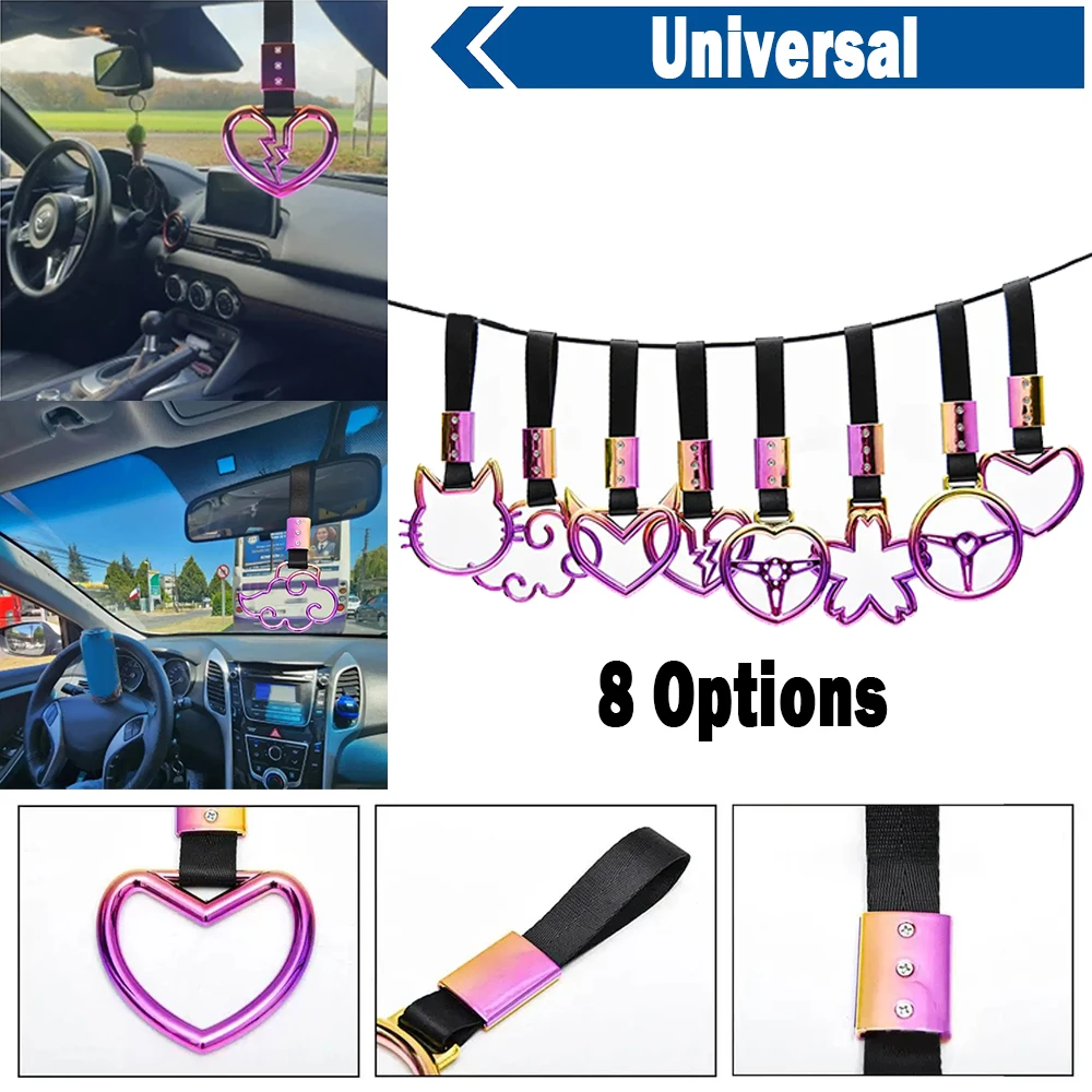 

Car Tow Strap Tsurikawa Ring Heart Decoration JDM Train Bus Handle Hand Strap Drift For Audi A3 8P 8V A4 B8 A6 A7 A8 RS5 S3 S5TT
